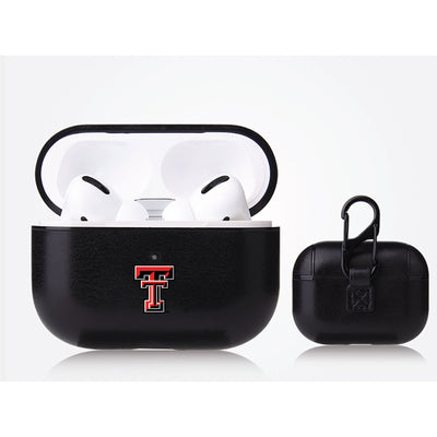Texas Tech Red Raiders Primary Mark design Black Apple Air Pod Pro Leatherette