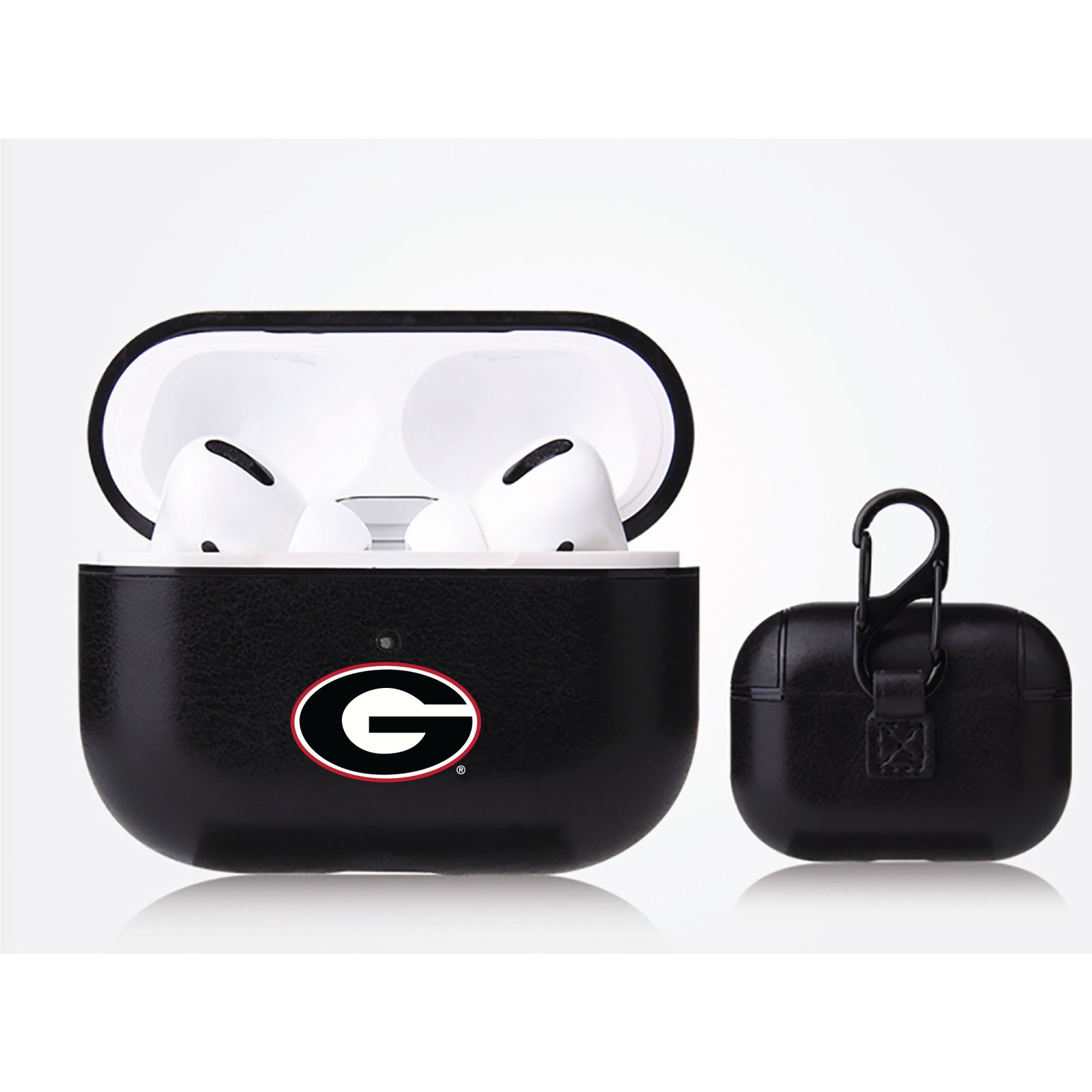 Georgia Bulldogs Primary Mark design Black Apple Air Pod Pro Leatherette