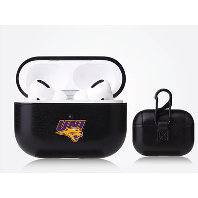 Northern Iowa Panthers Primary Mark design Black Apple Air Pod Pro Leatherette