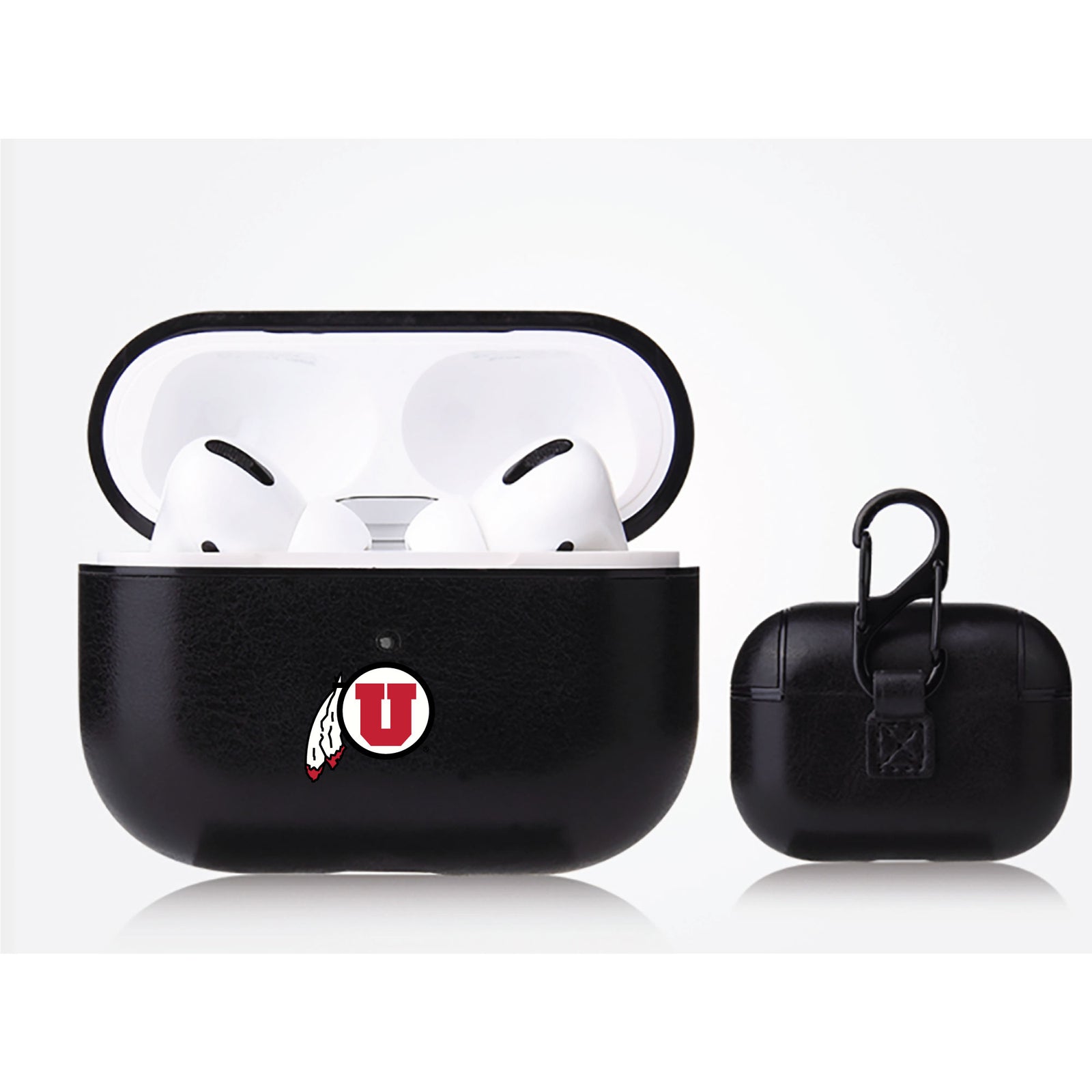 Utah Utes Primary Mark design Black Apple Air Pod Pro Leatherette