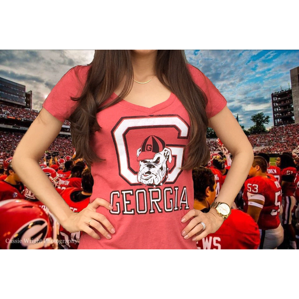 UGA "Ladies Vintage Georgia V-Neck"