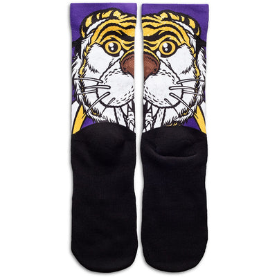 LSU "Mike the Tiger" socks