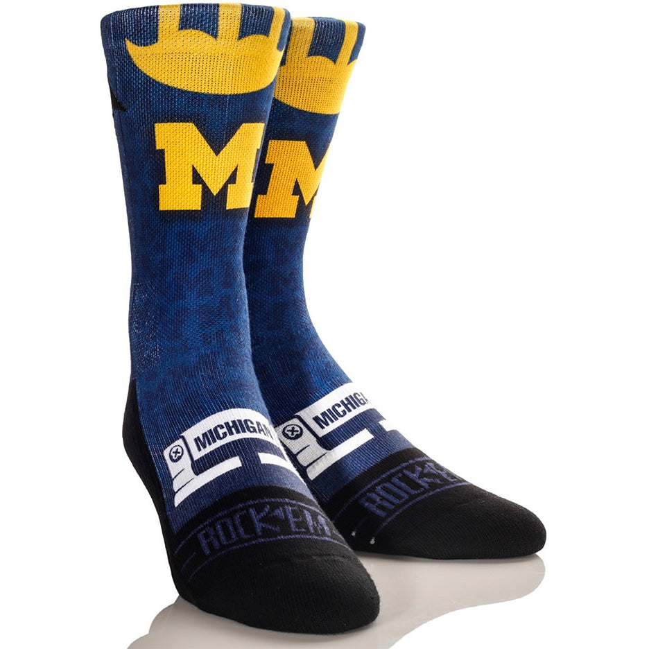 Michigan "Wolverine Helmet" socks