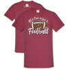 Southern Couture "Love and Football" Ladies T - Crimson
