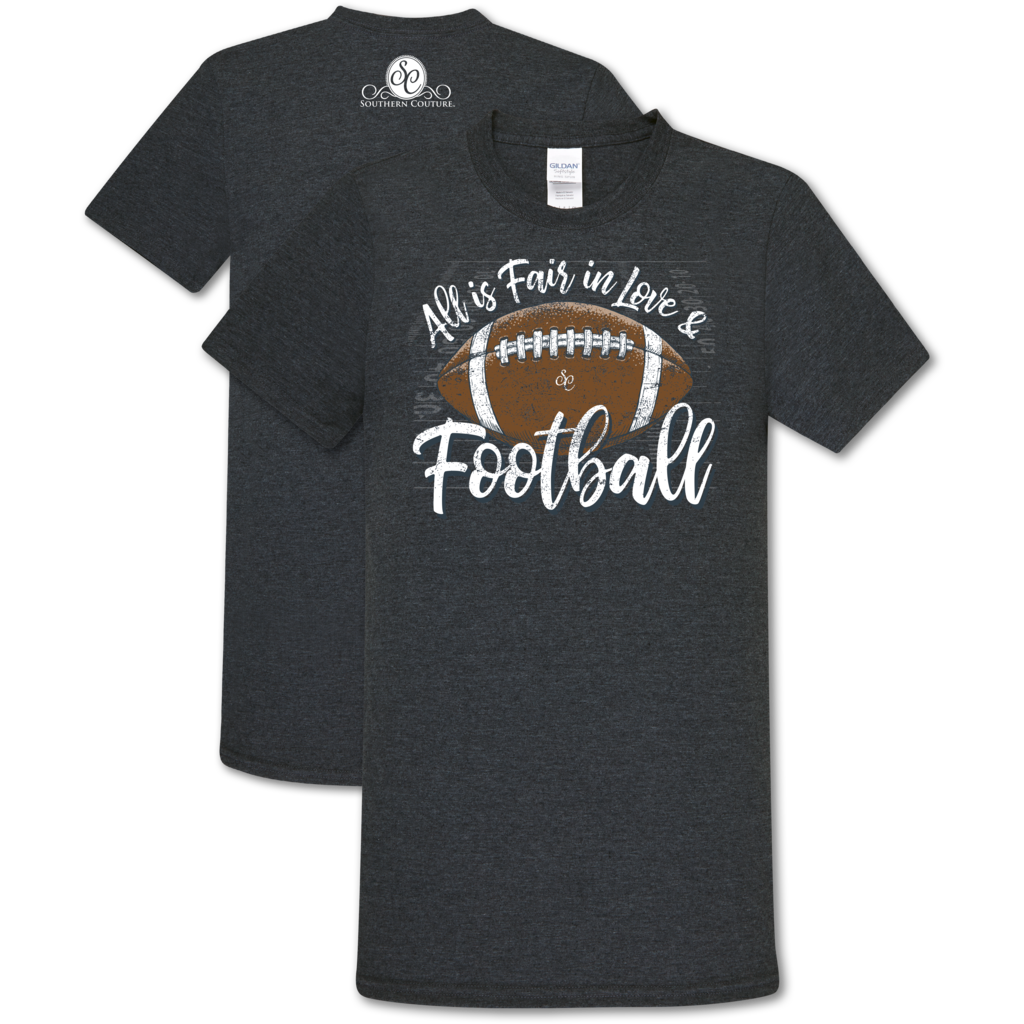 Southern Couture "Love and Football" Ladies T - Navy